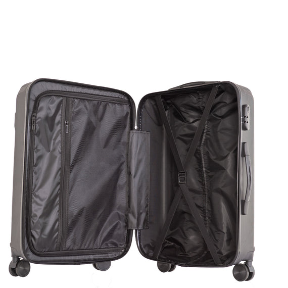 Milano Decor 3 Piece Luggage Set Travel Hard Case 20" 24" 28" Hard Case Durable - Black