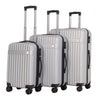 Milano Decor 3 Piece Luggage Set Travel Hard Case 20" 24" 28" Hard Case Durable - Silver