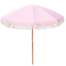 Havana Outdoors Beach Umbrella Portable 2 Metre Fringed Garden Sun Shade Shelter - Dusty Rose