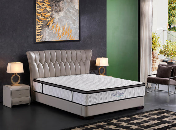 Ergopedic Mattress 5 Zone Latex Pocket Spring Mattress In A Box 30cm - Queen - White  Grey  Black