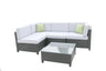 Milano 5 Piece Wicker Rattan Sofa Set Black Grey Outdoor Lounge Patio Furniture