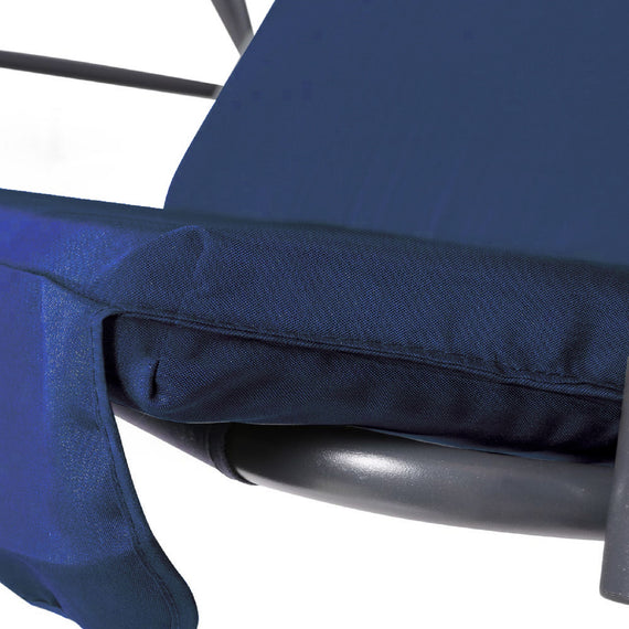 Milano Outdoor Swing Bench Seat Chair Canopy Furniture 3 Seater Garden Hammock - Dark Blue
