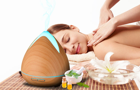 Essential Oils Ultrasonic Aromatherapy Diffuser Air Humidifier Purify 400ML - Light Wood