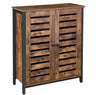 Standing Cabinet Sideboard with Louvred Doors Industrial Design Rustic Brown