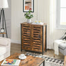 Standing Cabinet Sideboard with Louvred Doors Industrial Design Rustic Brown