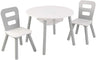 Round Table and 2 Chair Set for kids (Gray)