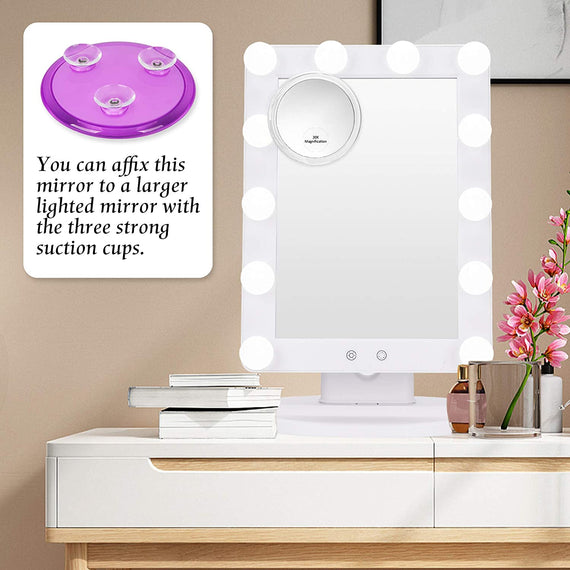 20X Magnifying Hand Mirror Two Sided Use for Makeup Application, Tweezing, and Blackhead/Blemish Removal (12.5 cm)