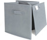 Pack of 6 Foldable Fabric Basket Bin Storage Cube for Nursery, Office and Home Decor (Grey)