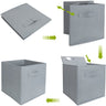 Pack of 6 Foldable Fabric Basket Bin Storage Cube for Nursery, Office and Home Decor (Grey)