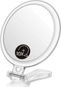 Double-Sided 1X/10X Magnifying Foldable Makeup Mirror for Handheld, Table and Travel Usage