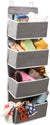 Over the Door Hanging Storage Organizer with 4 Pouch Pocket for Pantry Baby Nursery Bathroom (Grey)