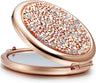 Mini Mix Diamond 1X/2X Magnifying Round Metal Pocket Makeup Mirror (Gose Gold)