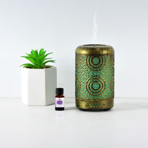 activiva 100ml Metal Essential Oil and Aroma Diffuser-Vintage Gold