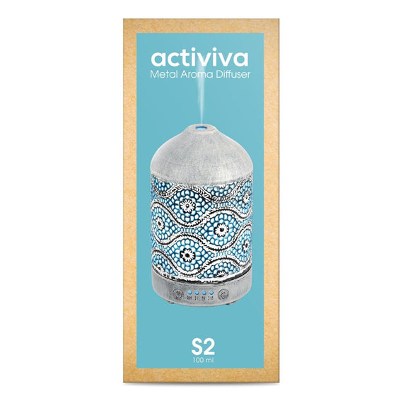 activiva 100ml Metal Essential Oil and Aroma Diffuser-Vintage White