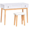 Princess White Dresser Table With Mirror, Stool And Storage Drawers Set