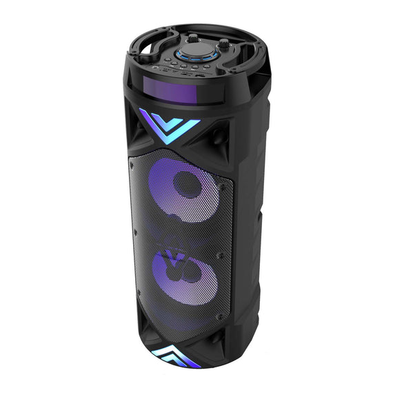 LED Portable Bluetooth Speaker with Multi-Coloured Lights & Remote Control