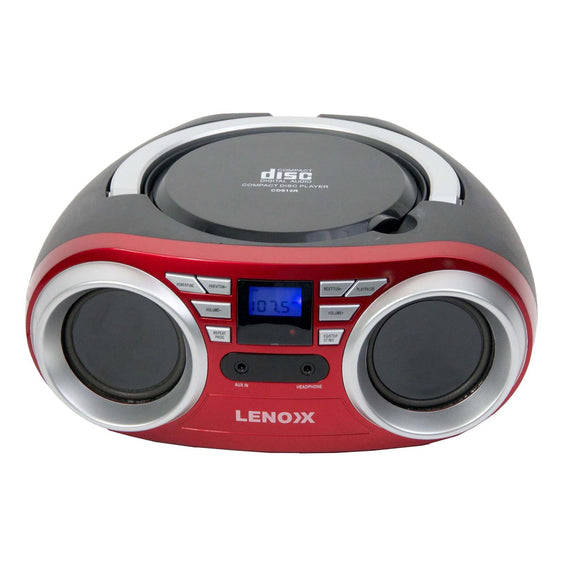 Portable CD Player (Red) 4W Speaker with FM Radio & AUX In