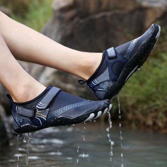 Men Women Water Shoes Barefoot Quick Dry Aqua Sports Shoes - Blue Size EU38 = US5