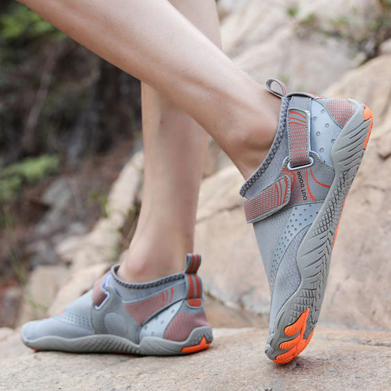 Men Women Water Shoes Barefoot Quick Dry Aqua Sports Shoes - Grey Size EU39 = US6