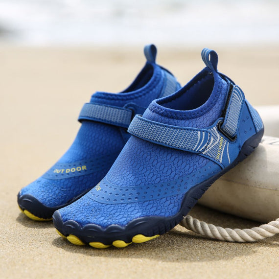 Kids Water Shoes Barefoot Quick Dry Aqua Sports Shoes Boys Girls - Klein Blue Size Bigkid US3 = EU34