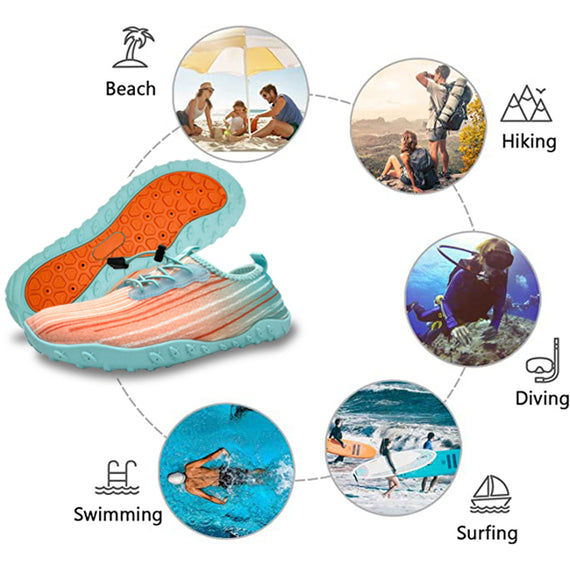 Water Shoes for Men and Women Soft Breathable Slip-on Aqua Shoes Aqua Socks for Swim Beach Pool Surf Yoga (Orange Size US 11)