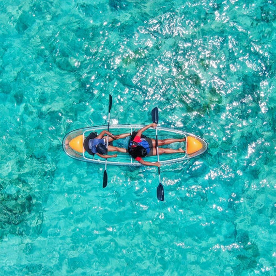 Crystal Clear Kayak with Random Color Paddles