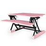 Fortia Desk Riser 90cm Wide Adjustable Sit to Stand for Dual Monitor, Keyboard, Laptop, Pink