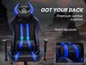 OVERDRIVE Diablo Reclining Gaming Chair Black & Blue Computer Lumbar Office Horns