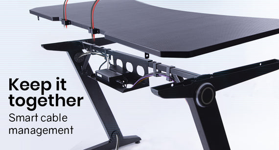 OVERDRIVE Gaming Desk 120cm PC Table Setup Computer Carbon Fiber Style Black