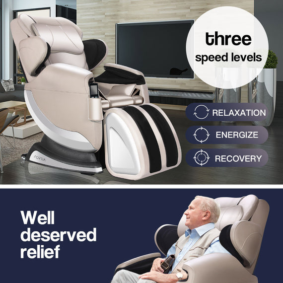 FORTIA Electric Massage Chair Full Body Reclining Zero Gravity Shiatsu Recliner Back Kneading