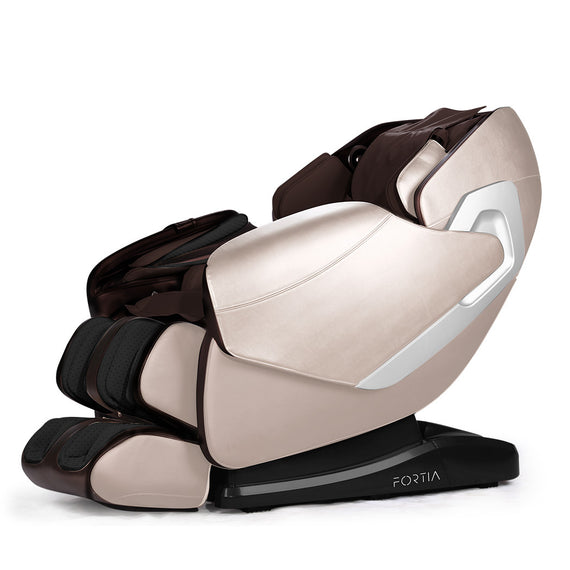 FORTIA Cloud 9 MkII Electric Massage Chair Full Body Zero Gravity with Heat and Bluetooth, Cream/Brown