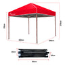 Red Track 3x3m Folding Gazebo Shade Outdoor Pop-Up Red Foldable Marquee