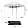 Red Track 3x3m Folding Gazebo Shade Outdoor Pop-Up Light Grey Foldable Marquee