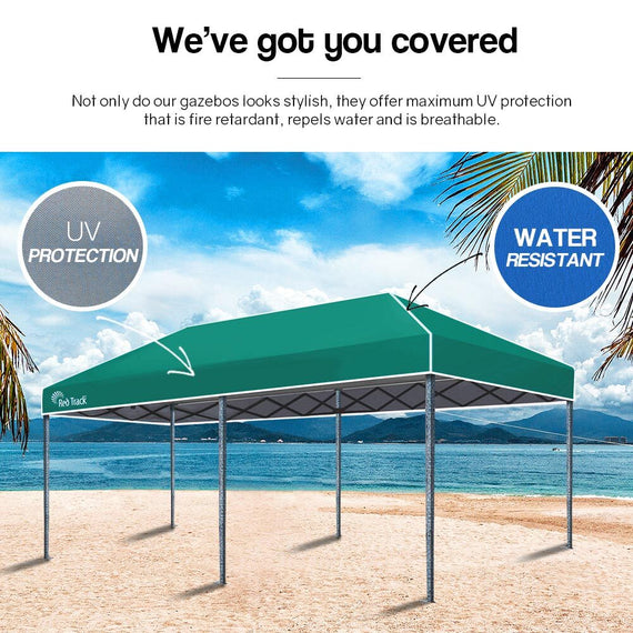 Red Track 3x6m Folding Gazebo Shade Outdoor Green Foldable Marquee Pop-Up