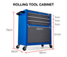 BULLET Tool Chest Cabinet Box Trolley Rolling Wheels Drawer Storage Steel Blue