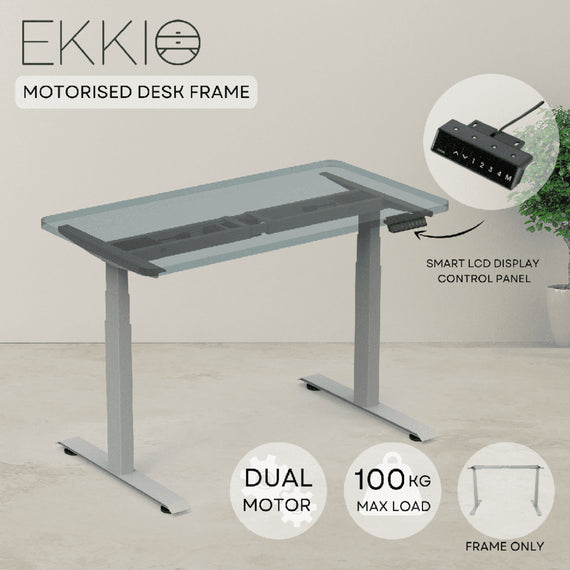 EKKIO Adjustable Desk Riser Frame - Two Leg Stand (Grey) EK-DRF-101-NT