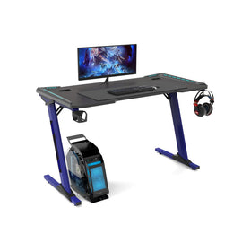 EKKIO RGB Gaming Desk Z Shape Blue 140cm EK-GD-108-AL