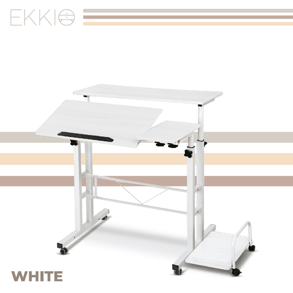 Ekkio Mobile Desk Detachable Sideboard White EK-MD-103-VAC/EK-MD-103-YM