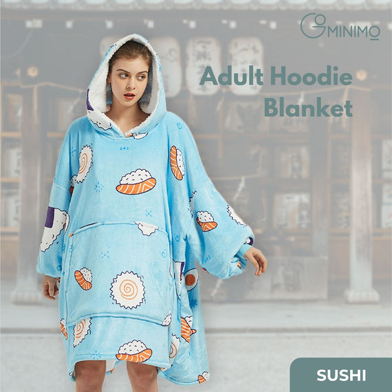 GOMINIMO Hoodie Blanket Adult Sushi GO-HB-119-AYS