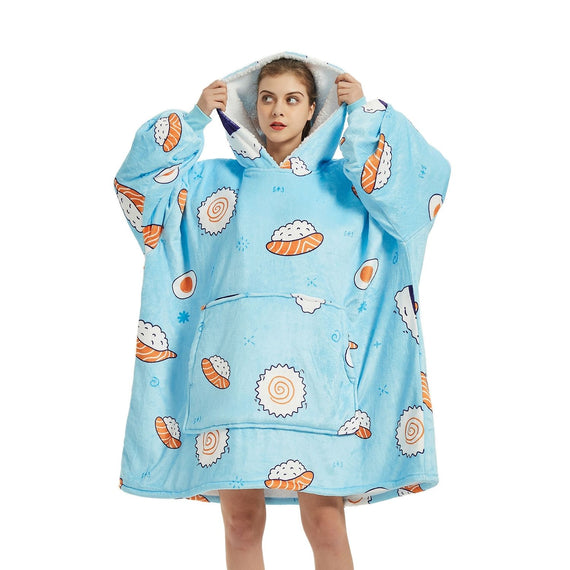 GOMINIMO Hoodie Blanket Adult Sushi GO-HB-119-AYS