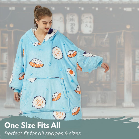 GOMINIMO Hoodie Blanket Adult Sushi GO-HB-119-AYS