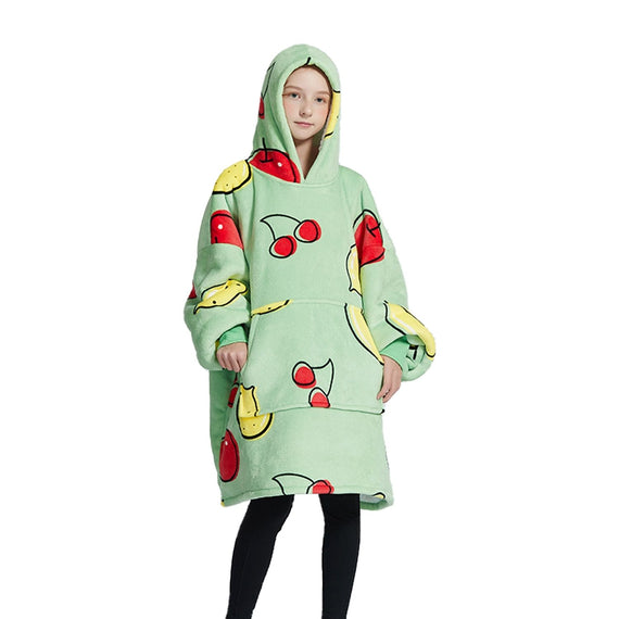 GOMINIMO Hoodie Blanket Kids Fruits Green GO-HB-123-AYS