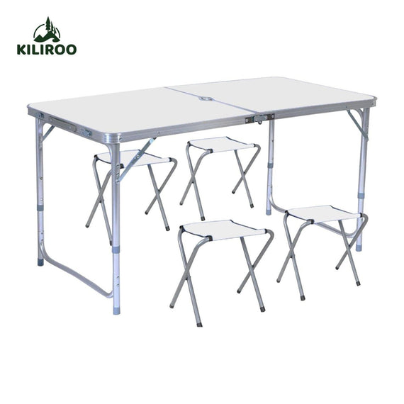 KILIROO Camping Table 120cm Silver (With 4 Chair) KR-CT-104-CU