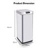 MIRAKLASS Sensor Bin 50L Narrow Silver Square MK-SB-110-JR