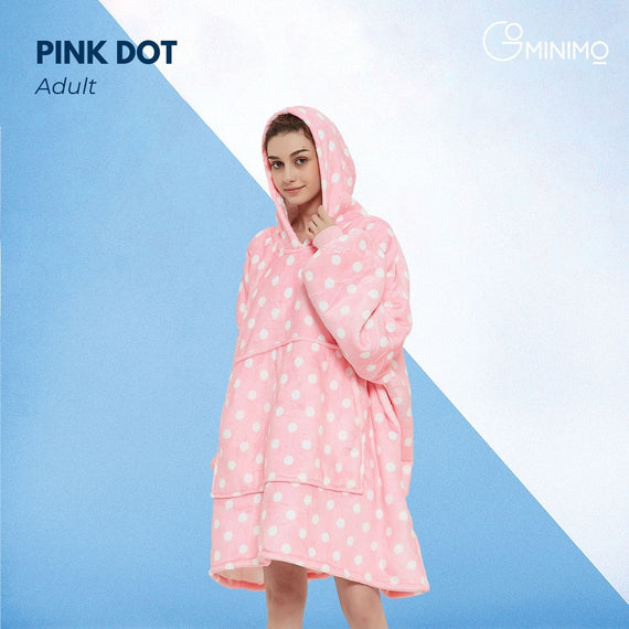 GOMINIMO Hoodie Blanket Light Pink Polka Dot HM-HB-101-AYS