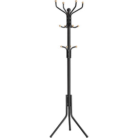 SONGMICS Metal Coat Rack 182 cm Tall Hall Tree Black RCR19B