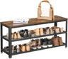 VASAGLE Shoe Bench Rack with 2 Shelves Rustic Brown and Black LBS078B01