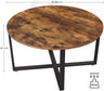 VASAGLE Round Coffee Table Rustic Brown and Black LCT88X