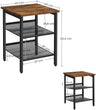 VASAGLE Side Table Set Nightstand Industrial Set of 2 Bedside Tables with Adjustable Mesh Shelves Rustic Brown and Black LET24X
