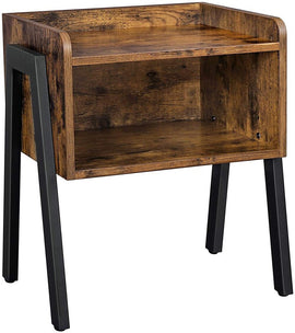 VASAGLE Side Table Rustic Brown and Black LET54X